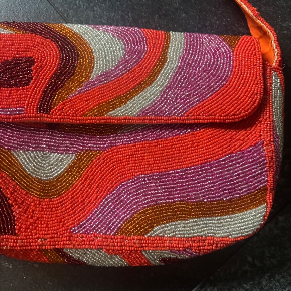 America & Beyond Golden Poppy Embellished Beaded Shoulder Bag - Picture 4 of 6